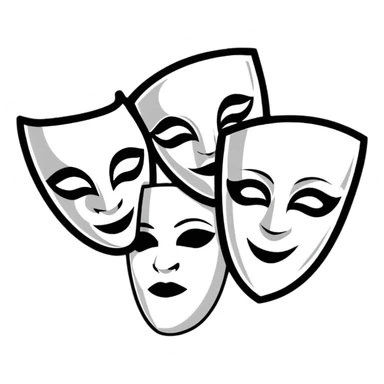 theatre masks drama comedy tragedy sticker
