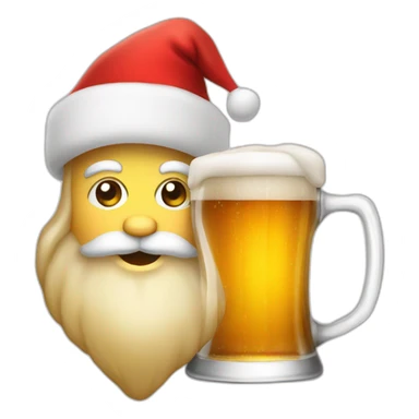 christmas beer with santa hat sticker
