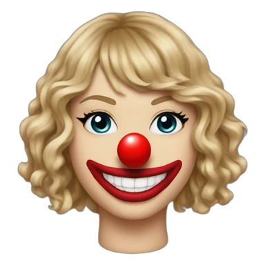 Taylor swift wearing a clown nose sticker