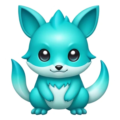 Cute cool edgy kawaii Turquoise-gradient fakemon-creature sticker