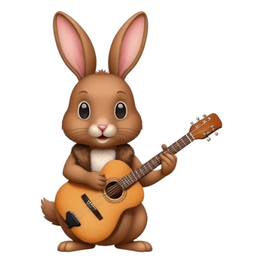 Brown rabbit playing guitar  sticker