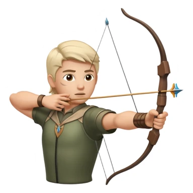 un archer avec un cible en arriere plans sticker