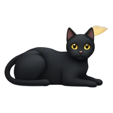 black cat and moon sticker