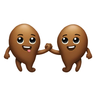 Two poop emojis holding hands sticker