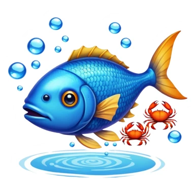 live fish and crabs sticker