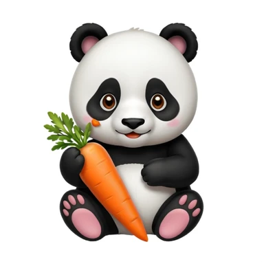 Panda mit karotte sticker