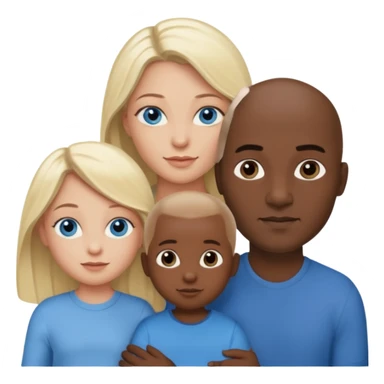 Eigene Familienbild mit 3 Personen; Frau mit dunklen Augen und dunkle lange Haare; Vater mit Vollglatze und Blaue Auge und ohne Brille;  kleinkind mit blonden Haaren und dunklen Augen und ohne Brille sticker