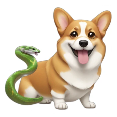Corgi and snake sticker