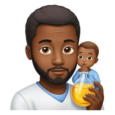 Black man with baby oil sticker