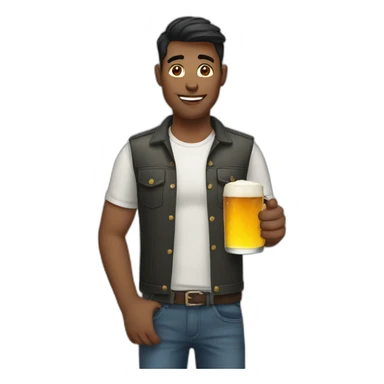 Gay male holding a beer sticker