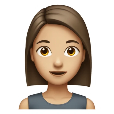 Girl with straight brown hair and brown eyes sticker