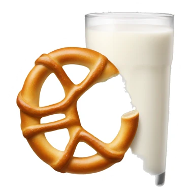 A glass of milk with a pretzel sticker