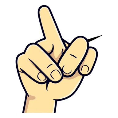 Pointing finger sticker
