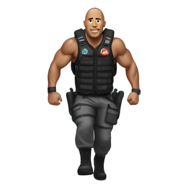 the rock wit a parachute on his back sticker
