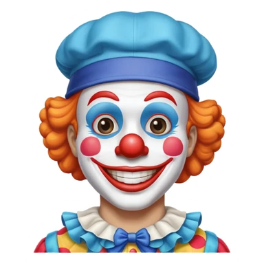 Chú hề, đội mũ cao xanh nước biển, cười tươi, 25 tuổi sticker