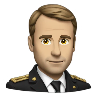 Macron noir sticker