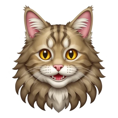 Realizza un gatto di razza maine coon con denti affilatissimi e cattivissimo sticker
