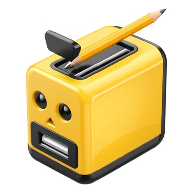 yellow pencil sharpner no pencil needed sticker