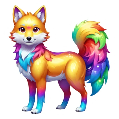 Colorful Shiny Fionbri-Falvie-sparkle-wolf-sona full body sticker