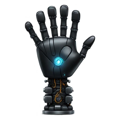 black robotic victory hand sticker