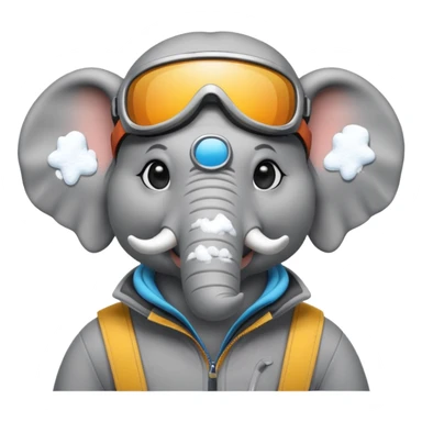 skiing elephans sticker