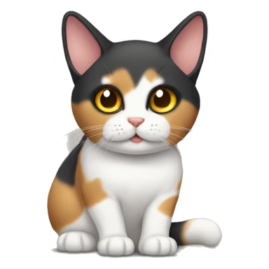 Tricolor fold-eared cat sticker