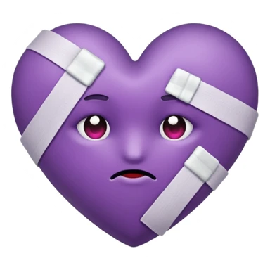 Purple heart with a bandage  sticker