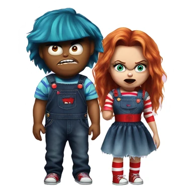 Scary chucky and tiffany sticker