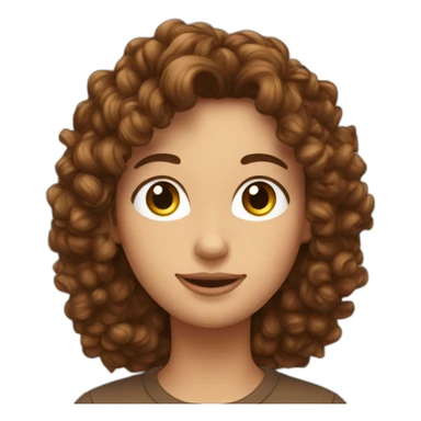 une meuf brun avec les cheveux bouclé et long sticker