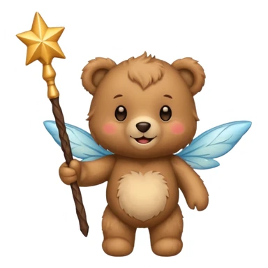 Fairy teddy with wand sticker