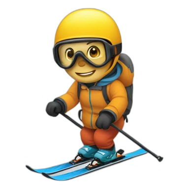 Ours qui fait du ski sticker