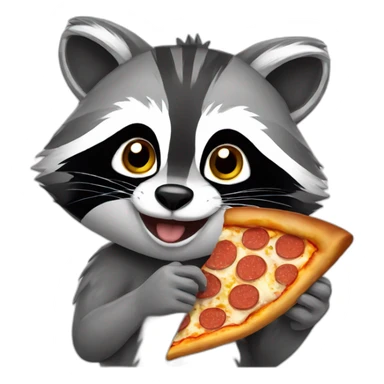 racoon eating pizza sticker