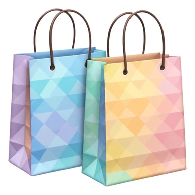 2 aesthetic shopping bag with pattern sticker