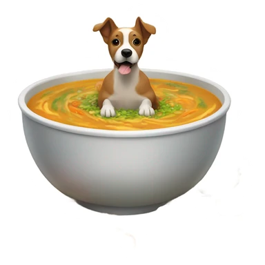 dog in soup sticker
