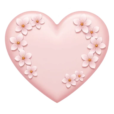 white heart emoji with subtle sakura petal texture sticker