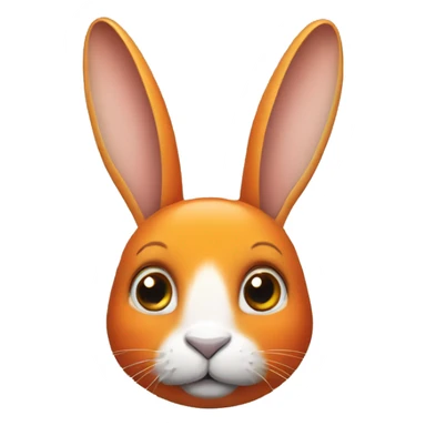 A rabbit with a tangerine on its forehead facing the front sticker