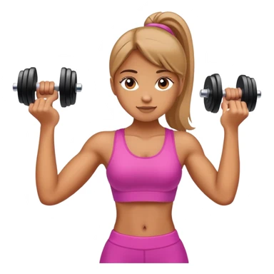 girl lifting a dumbbell sticker