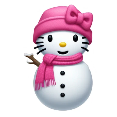 Hello kitty snow man with pink scarf sticker