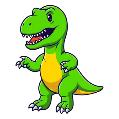 man T-Rex cartoon sticker sticker