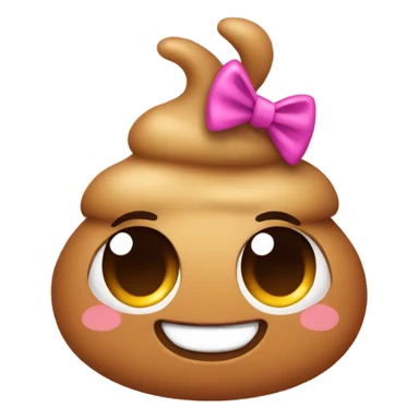 A poop emoji with a bow sticker