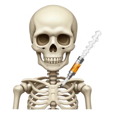 skeleton with vape in hand sticker