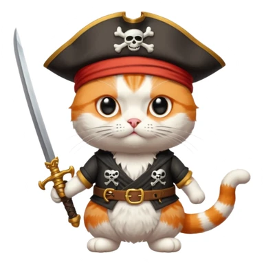 Crie um gato com chapéu de pirata sticker