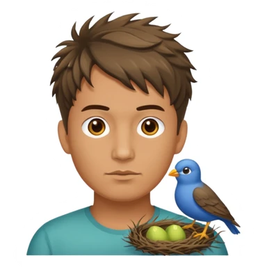 Man who has a Birds Nest haircut sticker