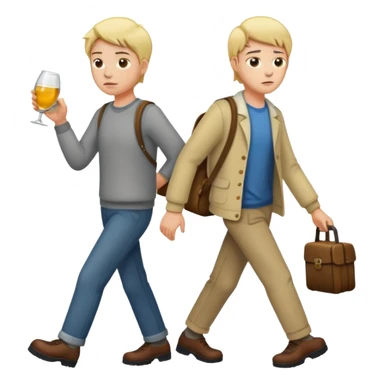 Someone helping otherone drunk friend walk home sticker