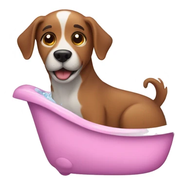 Dog having a bath sticker