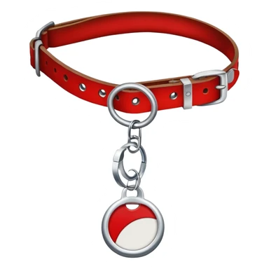 Red Collar with tag sticker