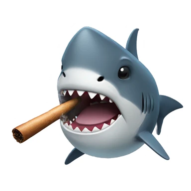 shark smoking cigar sticker