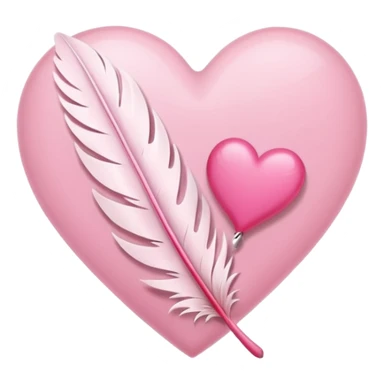 sakura heart with a floating feather sticker