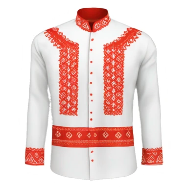  Shirt  vyshyvanka, white with red round embodiary on sleeves sticker