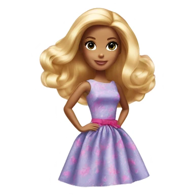 Barbie Doll in dress in box  sticker